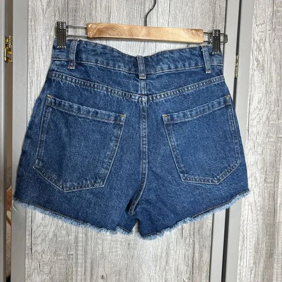 Farm Rio for Anthropologie Shorts 25 Crochet Granny Square Denim Boho - Picture 5 of 7